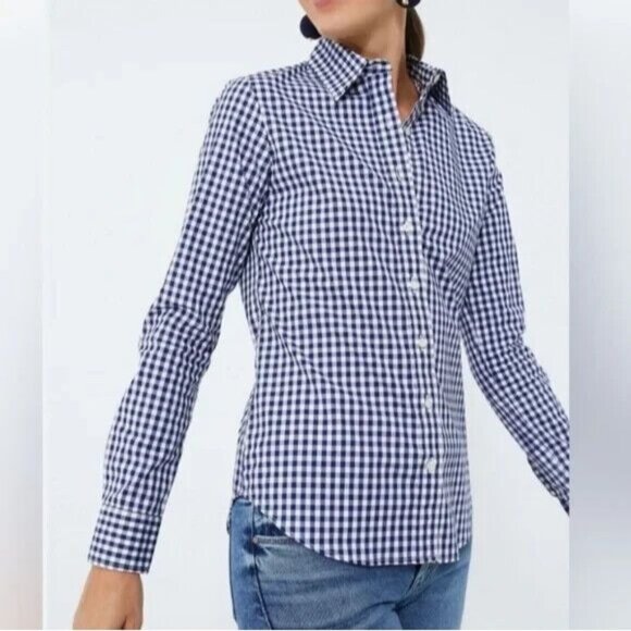UNTUCKit Size 10 Womens Shirt Blue White Long Sleeve Button Up Belleza - Picture 1 of 3